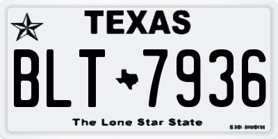 TX license plate BLT7936