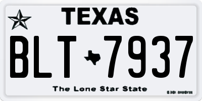 TX license plate BLT7937