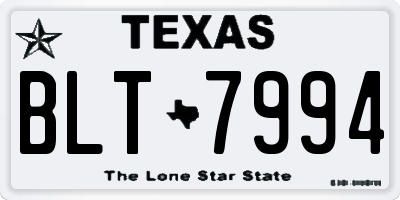 TX license plate BLT7994