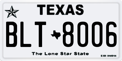 TX license plate BLT8006
