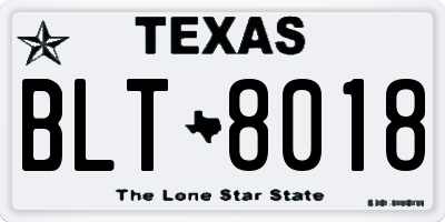TX license plate BLT8018