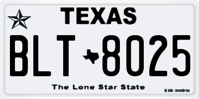 TX license plate BLT8025