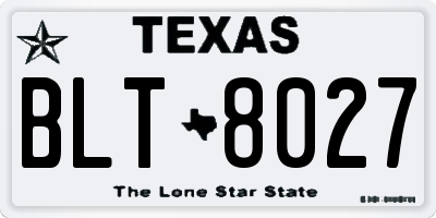 TX license plate BLT8027