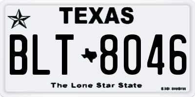 TX license plate BLT8046