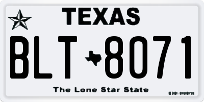 TX license plate BLT8071