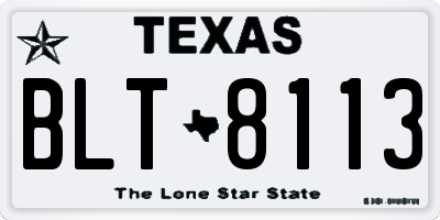 TX license plate BLT8113