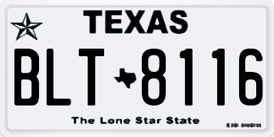 TX license plate BLT8116