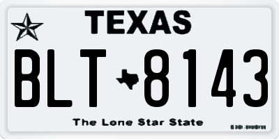 TX license plate BLT8143