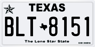TX license plate BLT8151