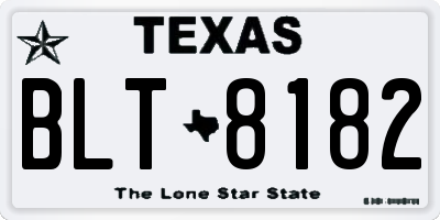 TX license plate BLT8182