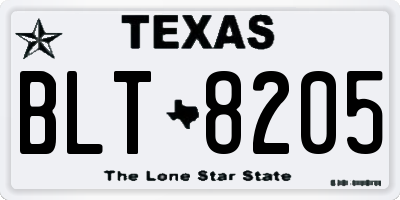 TX license plate BLT8205