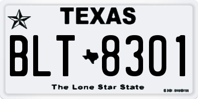TX license plate BLT8301