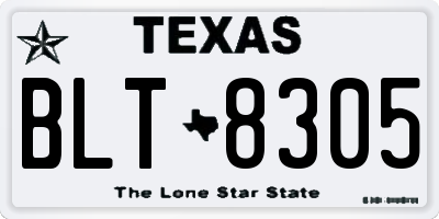 TX license plate BLT8305
