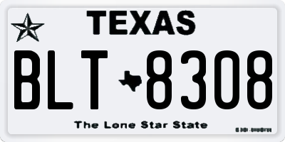 TX license plate BLT8308