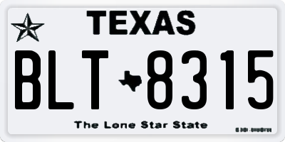 TX license plate BLT8315