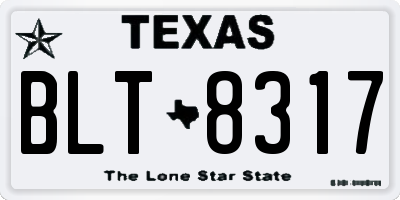 TX license plate BLT8317