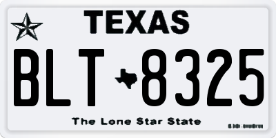 TX license plate BLT8325