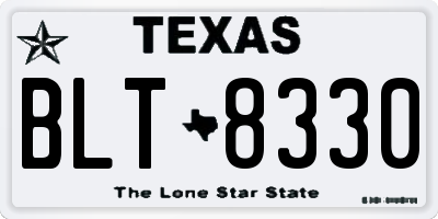 TX license plate BLT8330