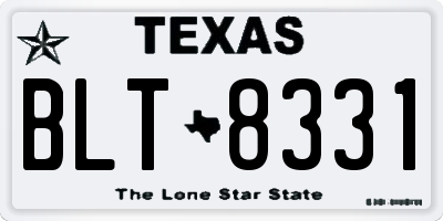 TX license plate BLT8331
