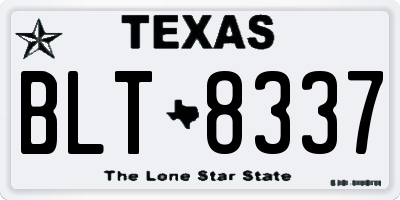 TX license plate BLT8337