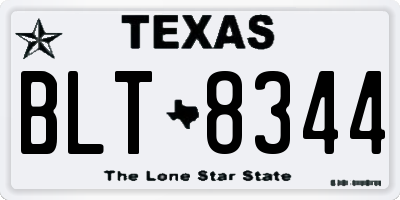 TX license plate BLT8344