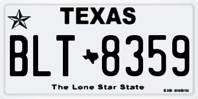 TX license plate BLT8359