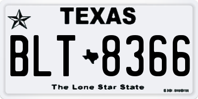 TX license plate BLT8366
