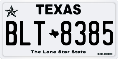 TX license plate BLT8385
