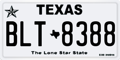 TX license plate BLT8388