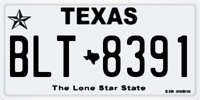 TX license plate BLT8391
