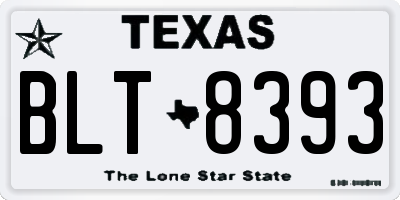 TX license plate BLT8393