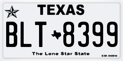 TX license plate BLT8399
