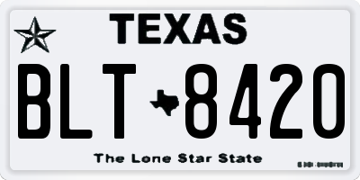 TX license plate BLT8420