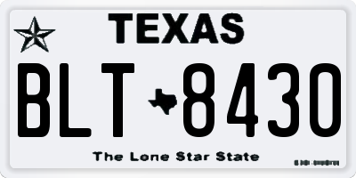TX license plate BLT8430