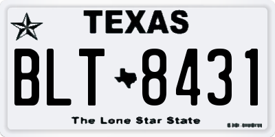 TX license plate BLT8431