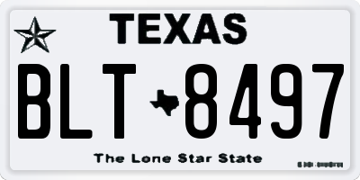 TX license plate BLT8497