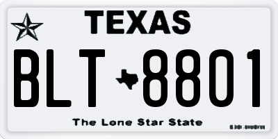 TX license plate BLT8801