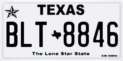 TX license plate BLT8846