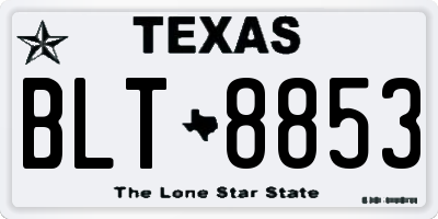 TX license plate BLT8853