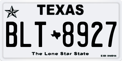 TX license plate BLT8927