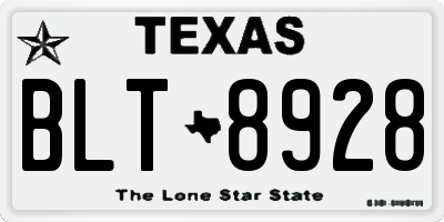 TX license plate BLT8928