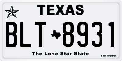 TX license plate BLT8931