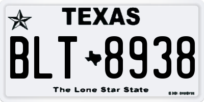 TX license plate BLT8938