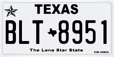 TX license plate BLT8951