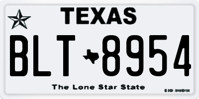 TX license plate BLT8954