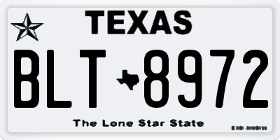 TX license plate BLT8972