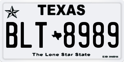 TX license plate BLT8989