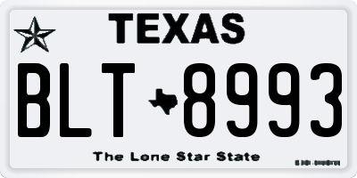 TX license plate BLT8993
