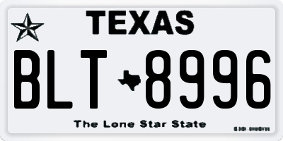 TX license plate BLT8996