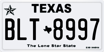 TX license plate BLT8997